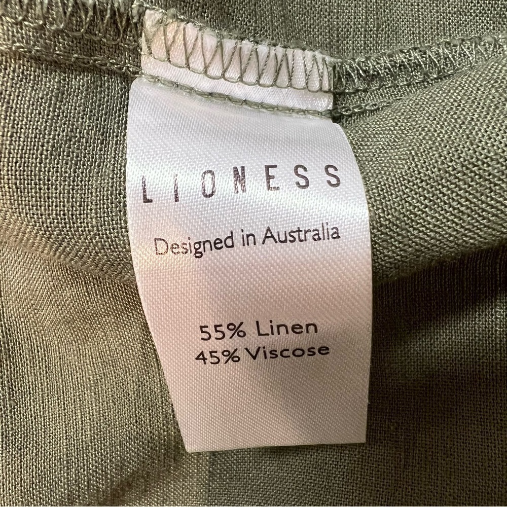 Lioness Women's Olive Green La Ouinta Wide Straight Leg Mid Rise Pants M - Picture 11 of 12